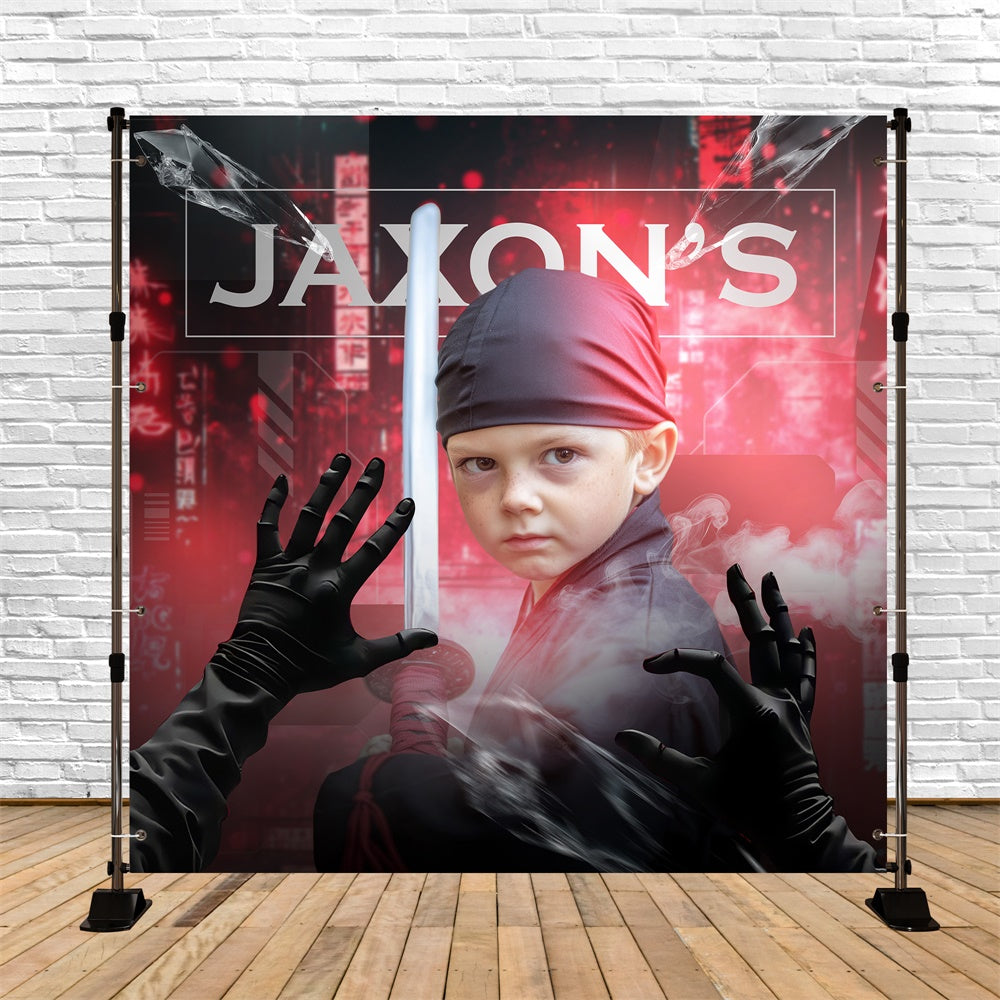 Birthday Party Backdrop Sword Smoke Personalized Backdrop UK BRP6-80