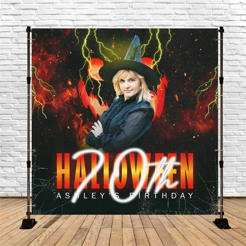 Halloween Birthday Backdrop Glam Witch Bash Custom Backdrop UK BRP6-86