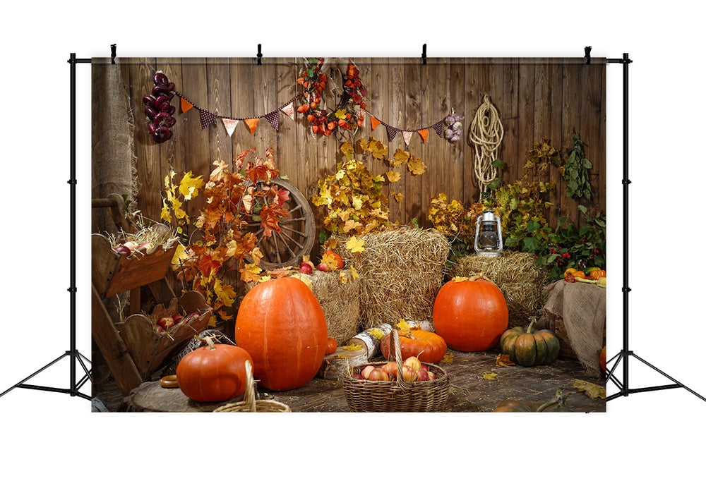 Autumn Harvest with Pumpkins Backdrop UK BRP7-117