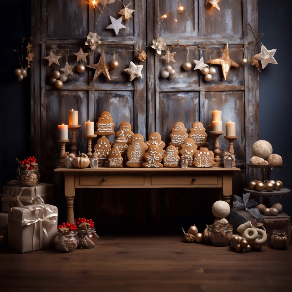Christmas Gingerbread Cookie Table Backdrop UK BRP8-101