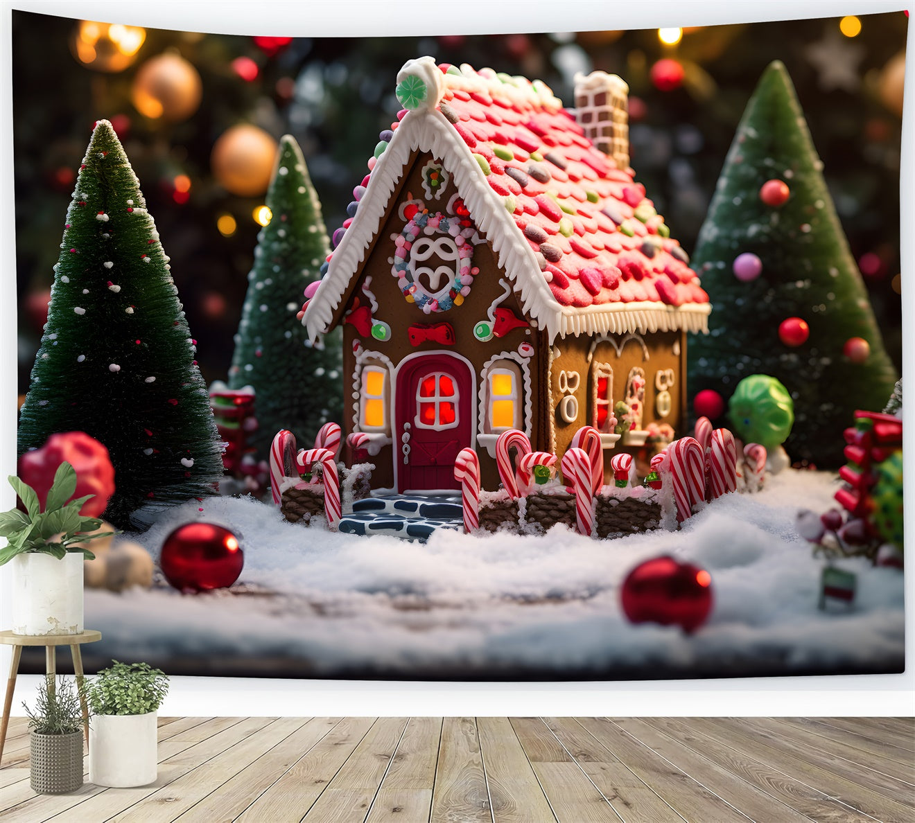 Gingerbread Christmas Candyland Backdrop UK BRP8-117