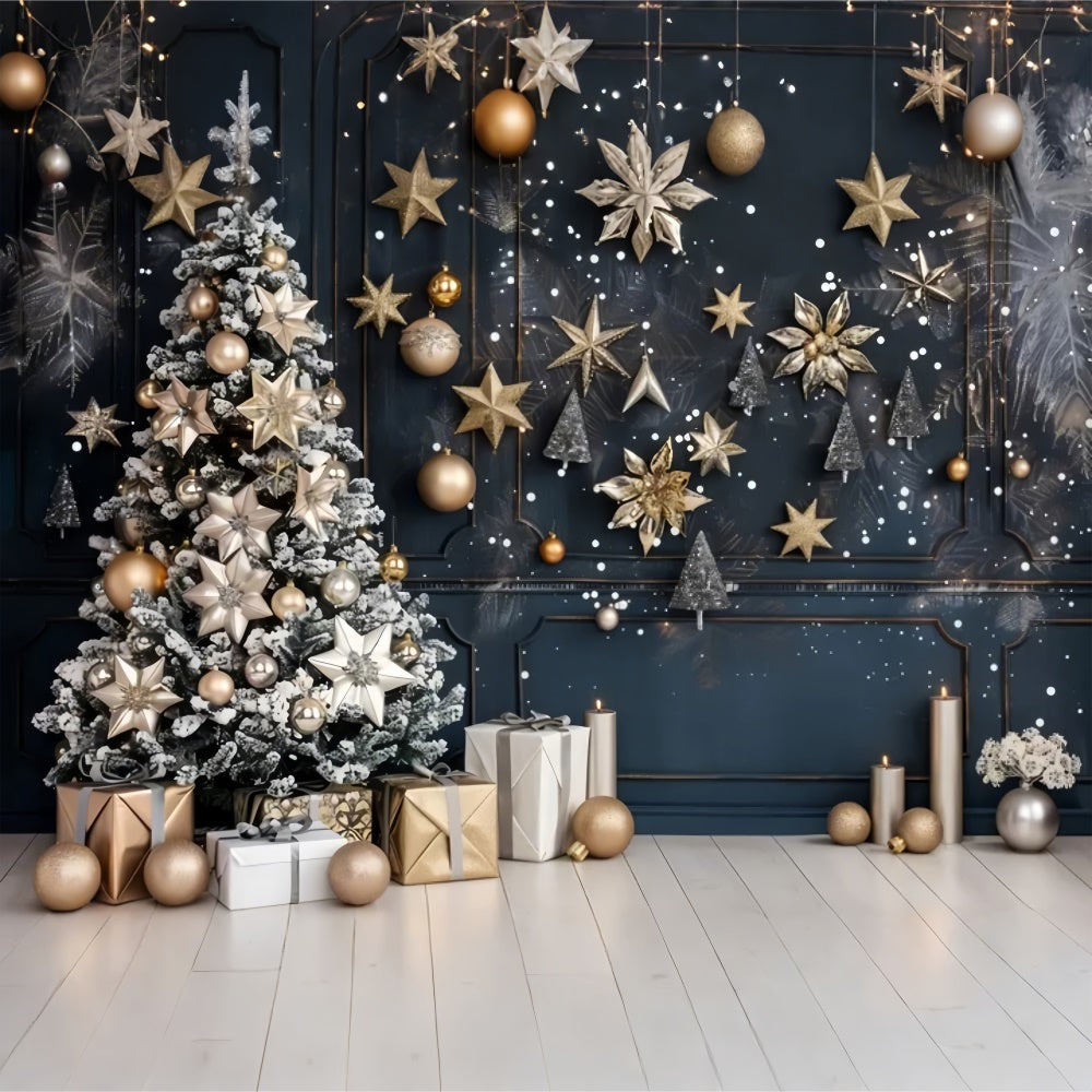 Christmas Tree with Stars Backdrop UK BRP8-11