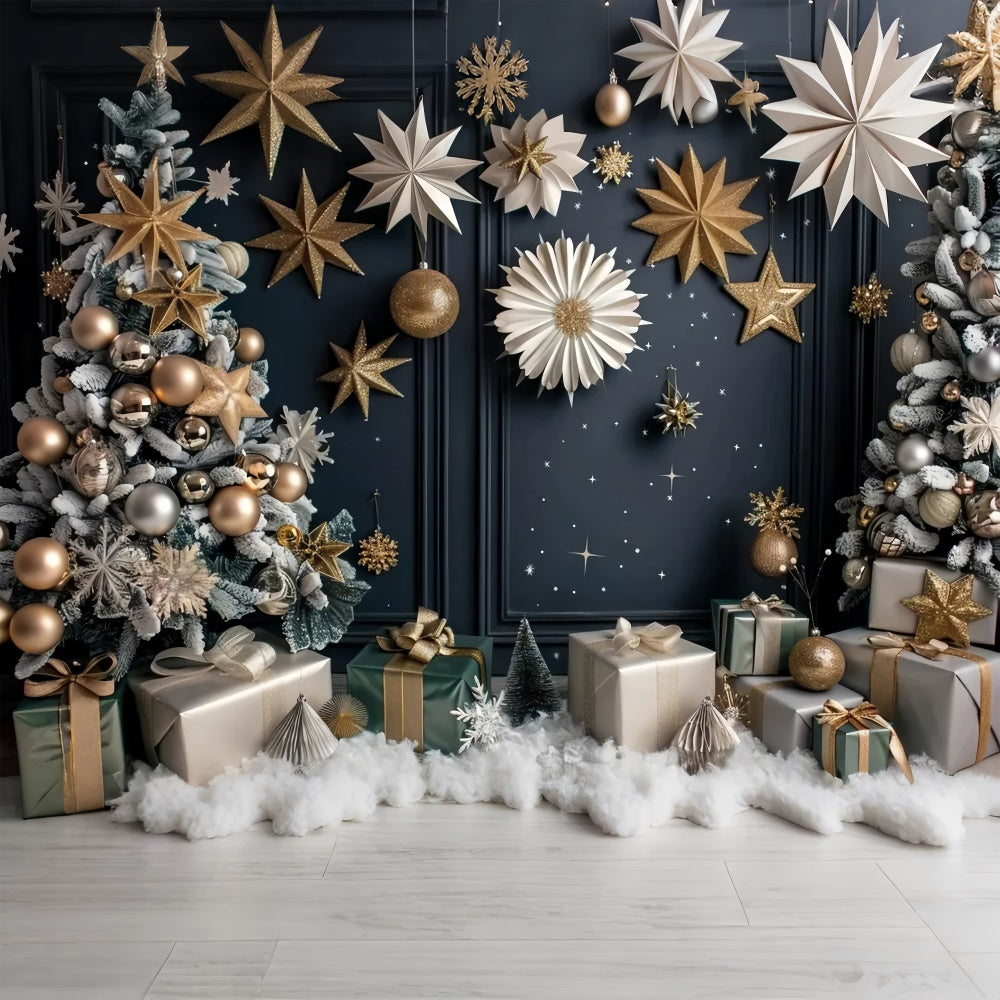 Christmas Tree and Golden Ornaments Backdrop UK BRP8-12