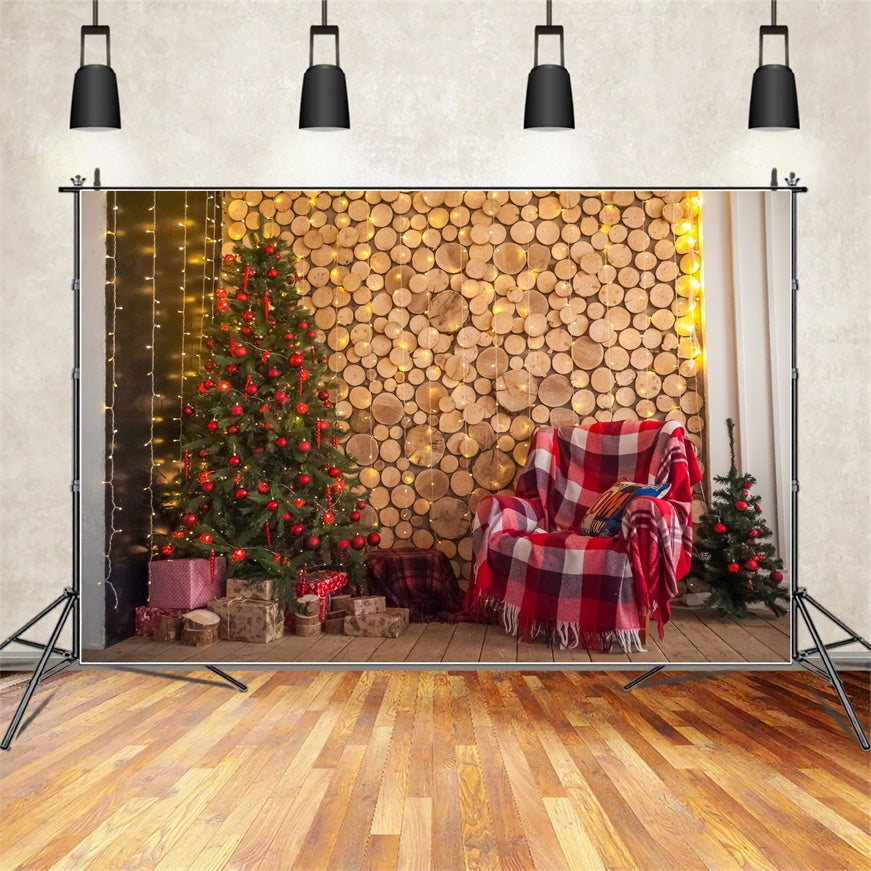 Christmas Woodpile Hearthside Backdrop UK BRP8-91