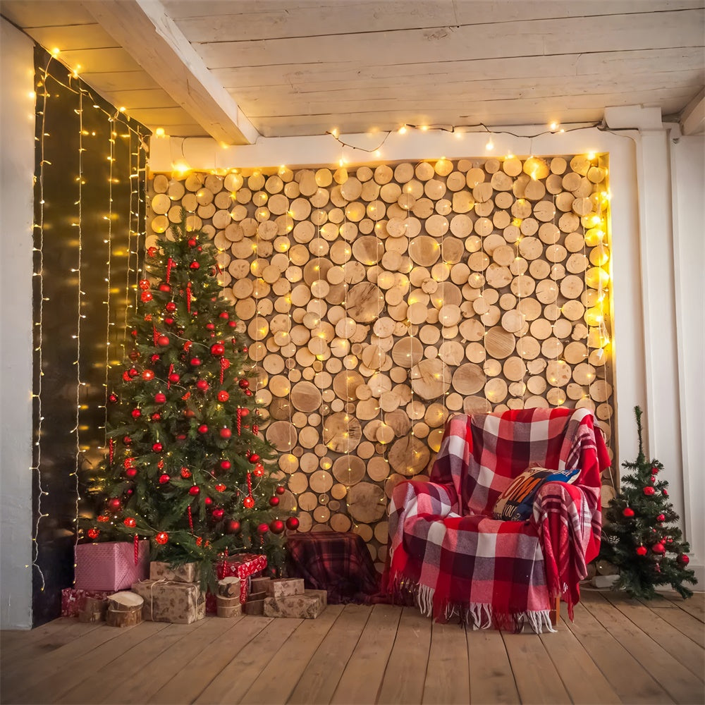 Christmas Woodpile Hearthside Backdrop UK BRP8-91