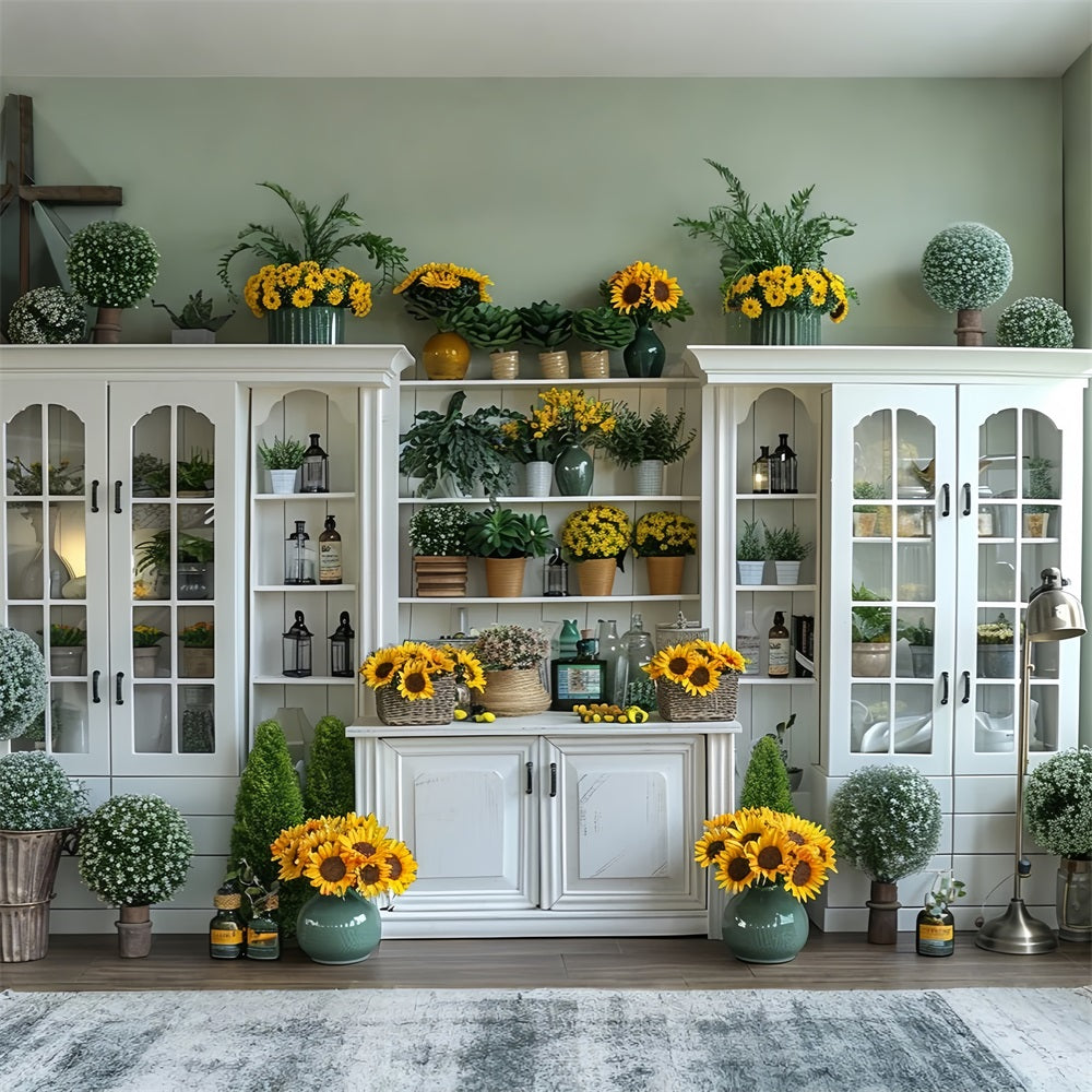 Charming Sunflower Cottage Style Harvest Decor Backdrop UK BRP9-167