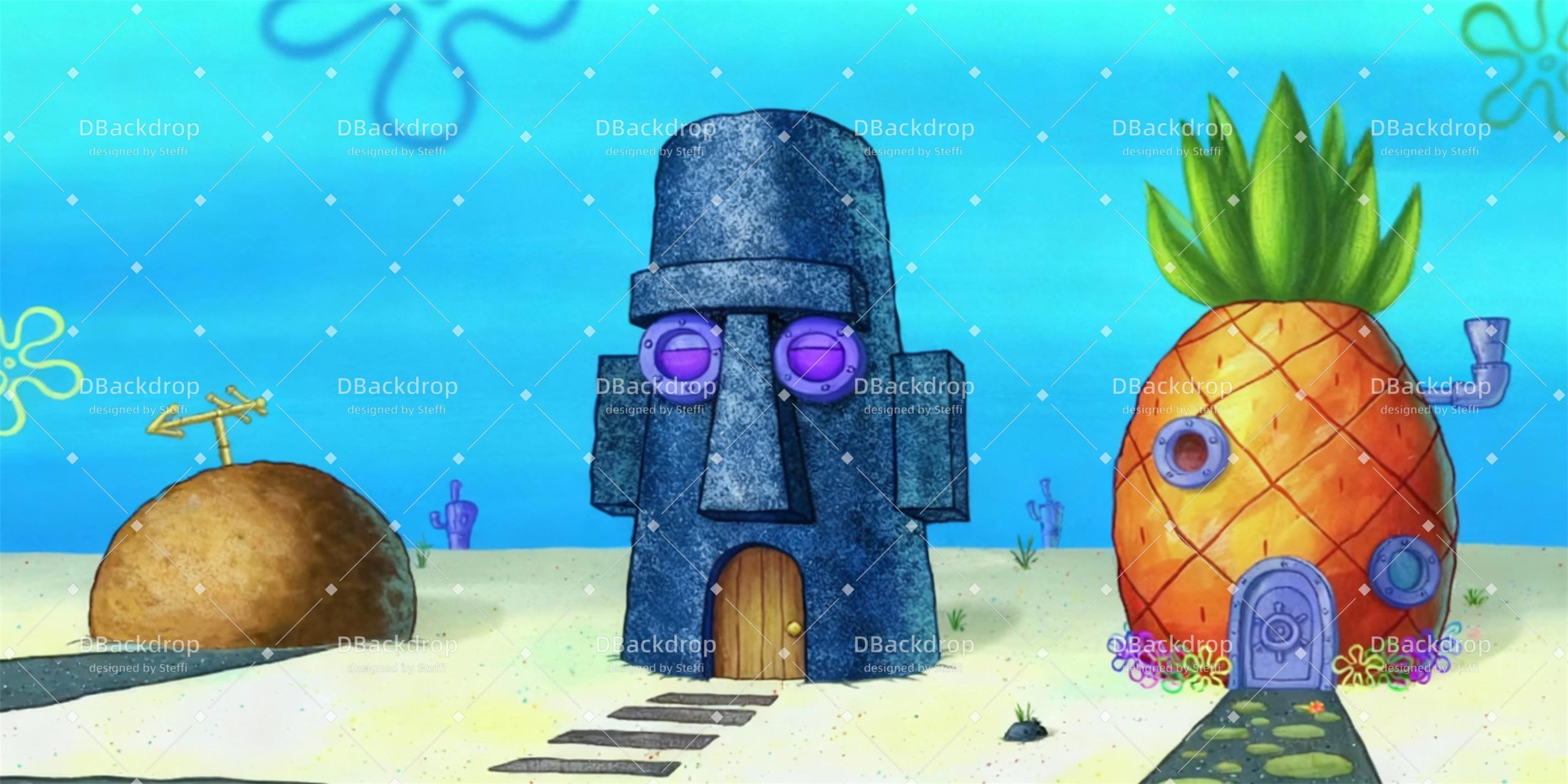 Stage Backdrops Bikini Bottom Backdrop for Theater Play UK CSH59-T81