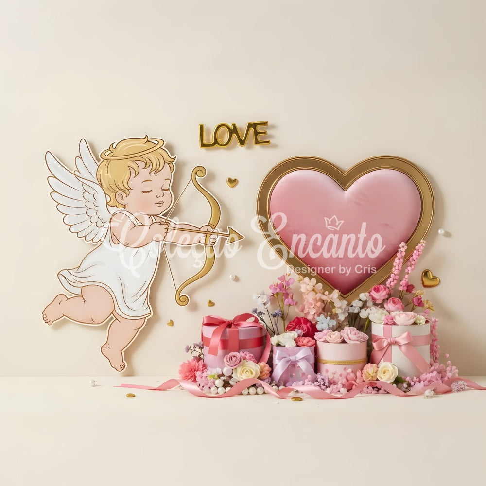 Valentines Backdrop Cupid Heart Gift Garden Valentine's Day Hearts Backdrop UK By Magali