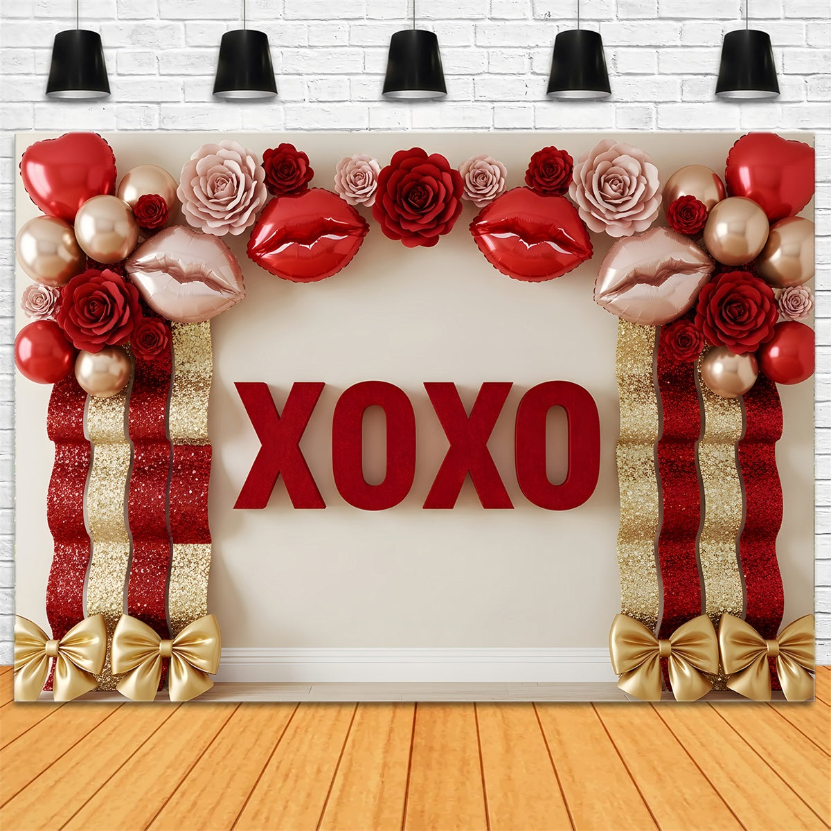 Valentine Backdrops XOXO Roses Balloons Glam Valentines Backdrops For Photography UK By Magali
