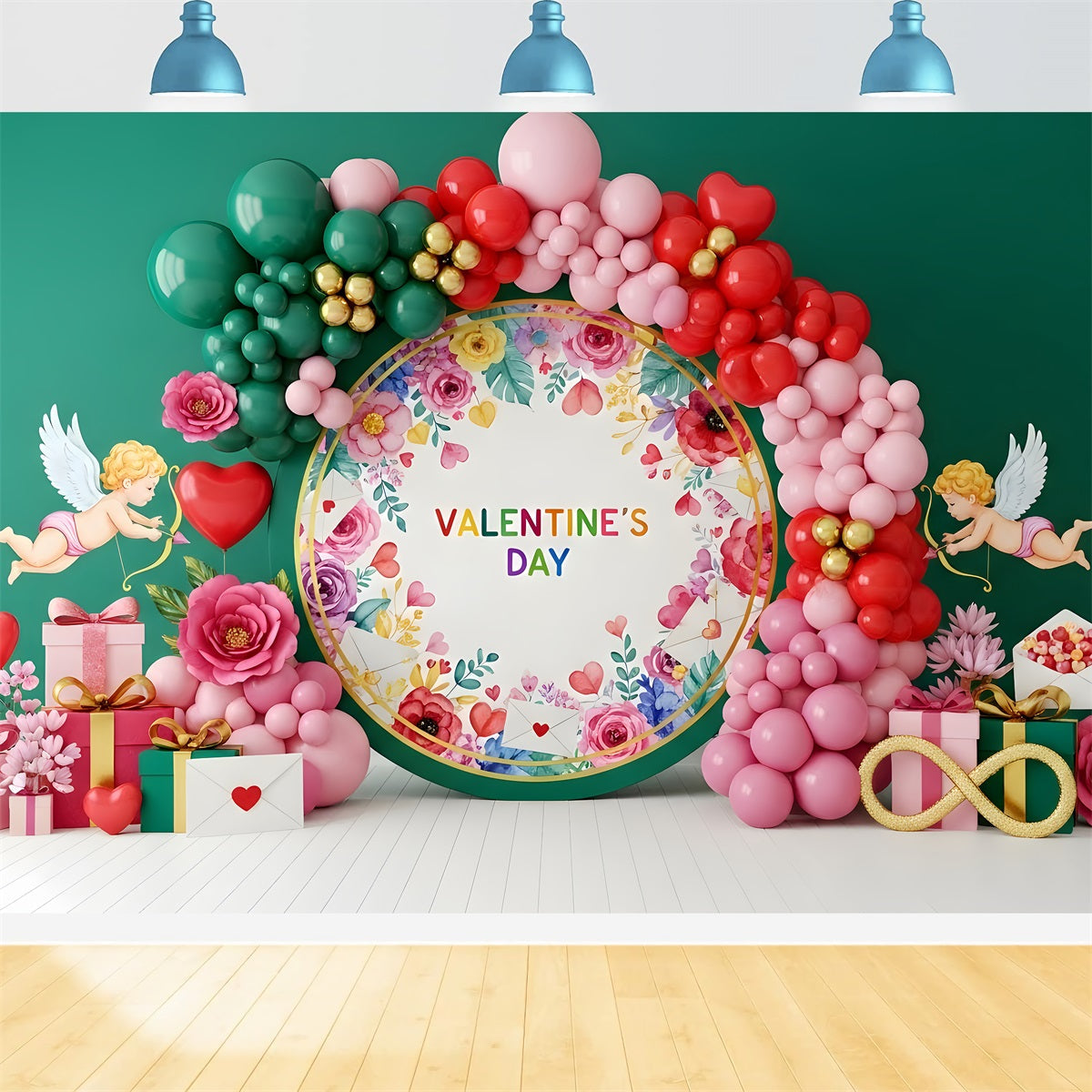 Valentine's Backdrop Ideas Cupid Florals Balloon Valentine Backdrop Ideas UK By Magali