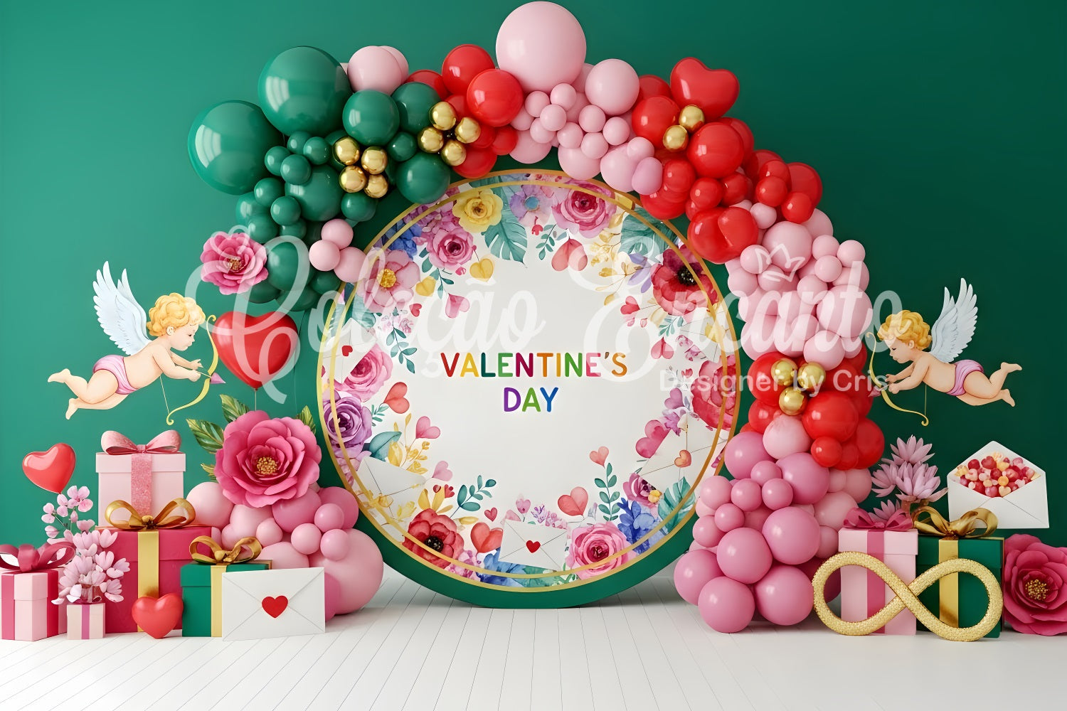 Valentine's Backdrop Ideas Cupid Florals Balloon Valentine Backdrop Ideas UK By Magali