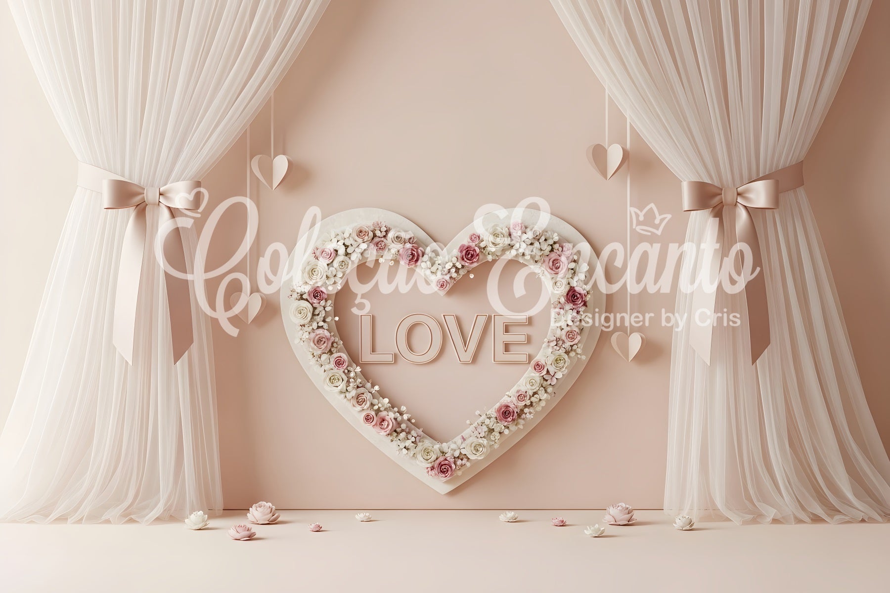 Valentine Backdrop Romantic Floral Heart Display Simple Valentine Backdrop UK By Magali
