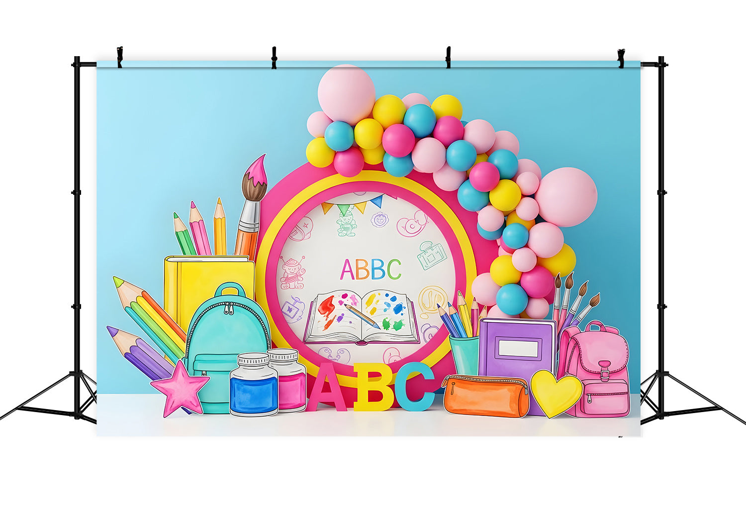 Preschool Backdrop Art Supplies Rainbow Back To School Backdrops UK By Magali