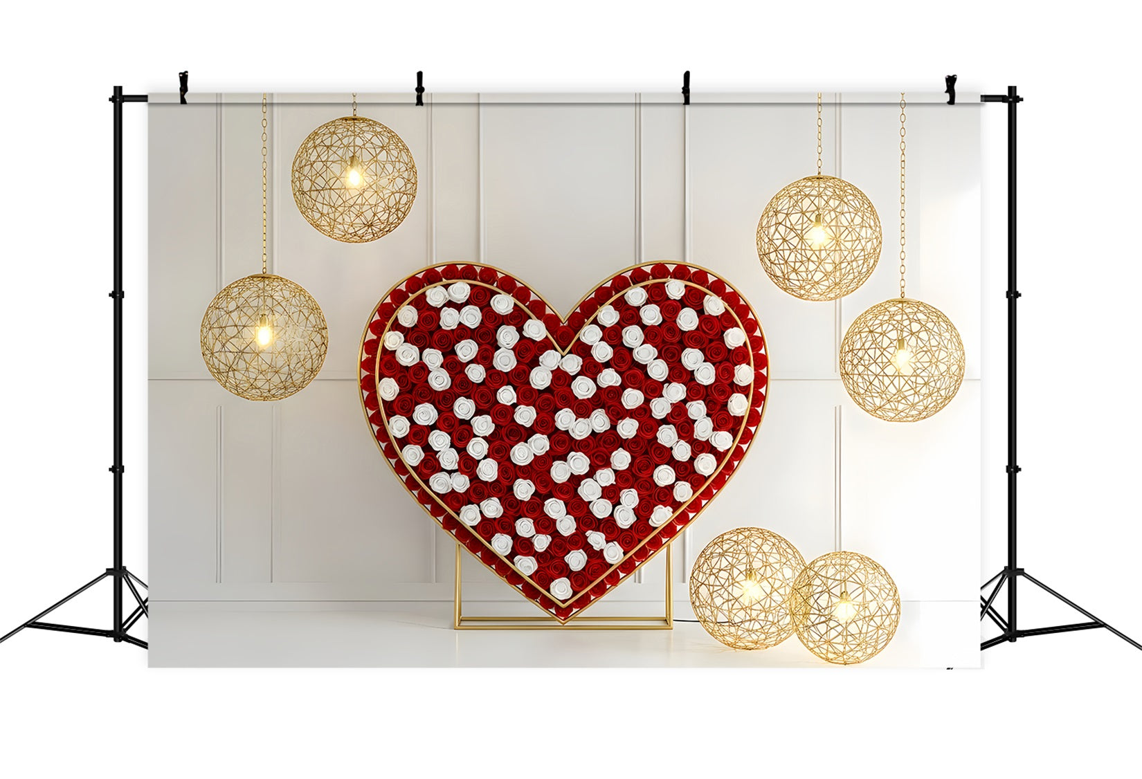 Valentine Backdrop Ideas Rose Heart Frame Lights Simple Valentine Backdrop UK By Magali