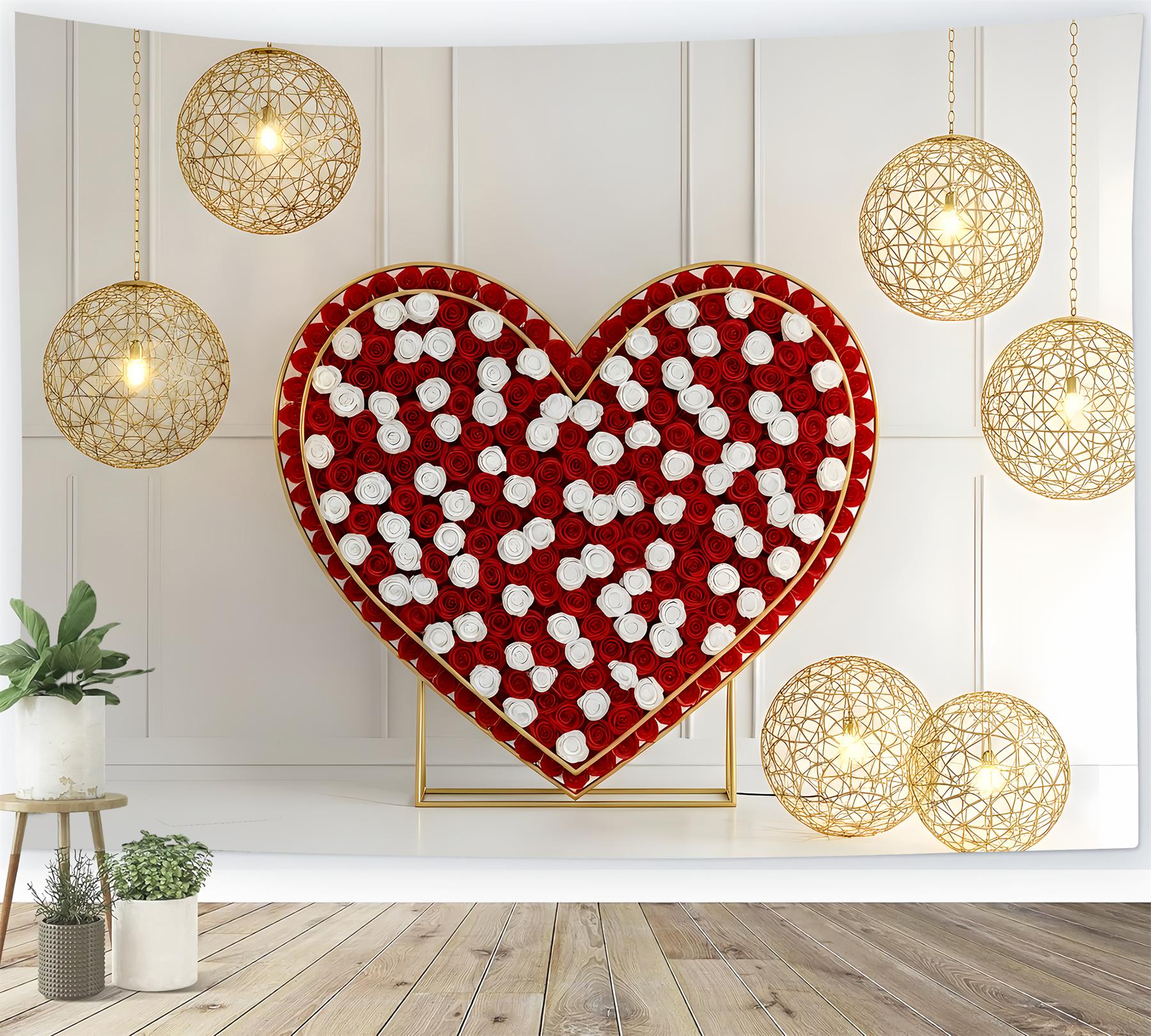 Valentine Backdrop Ideas Rose Heart Frame Lights Simple Valentine Backdrop UK By Magali