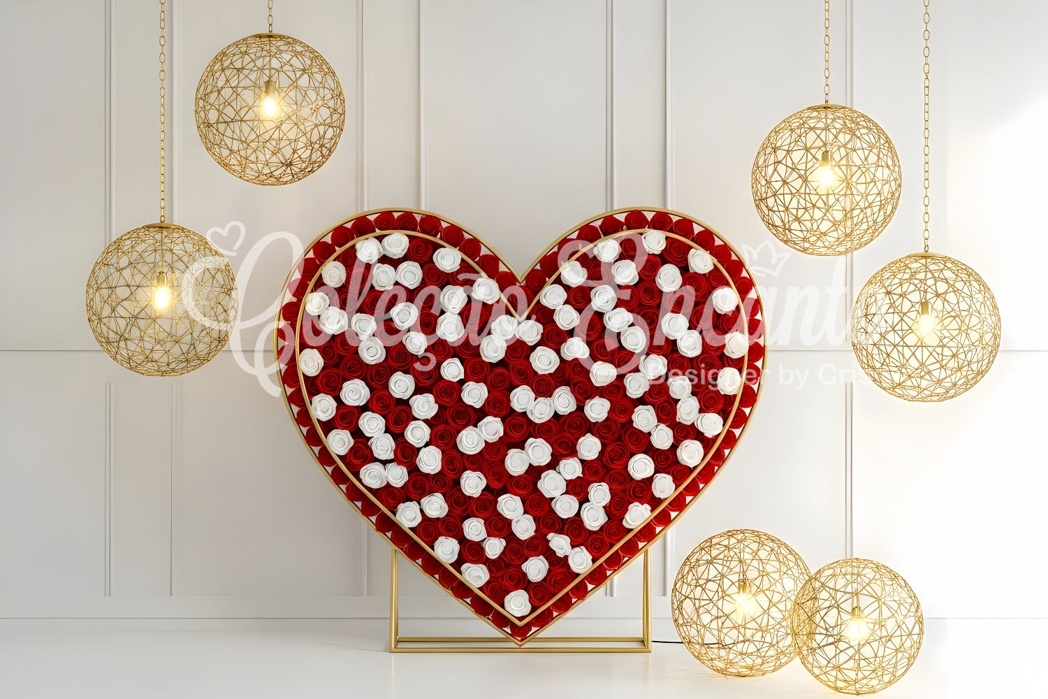 Valentine Backdrop Ideas Rose Heart Frame Lights Simple Valentine Backdrop UK By Magali