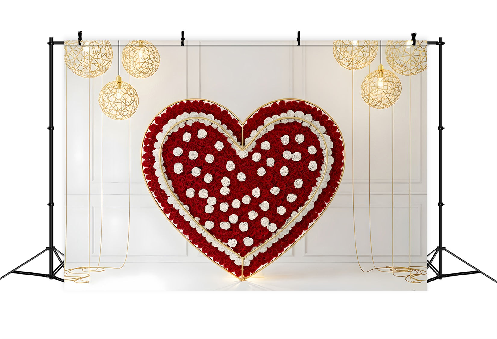 Valentine's Day Backdrop Ideas Red Rose Heart Lights Simple Valentine Backdrop UK By Magali