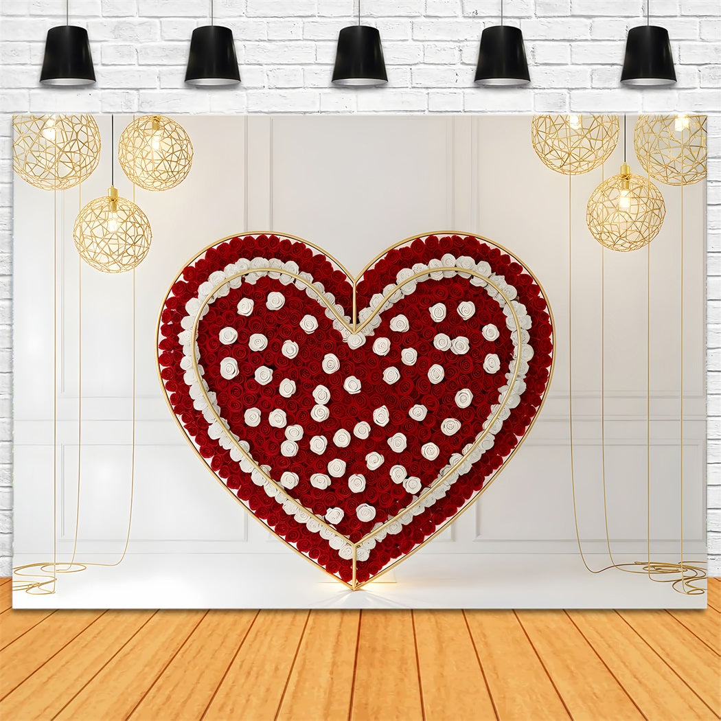 Valentine's Day Backdrop Ideas Red Rose Heart Lights Simple Valentine Backdrop UK By Magali