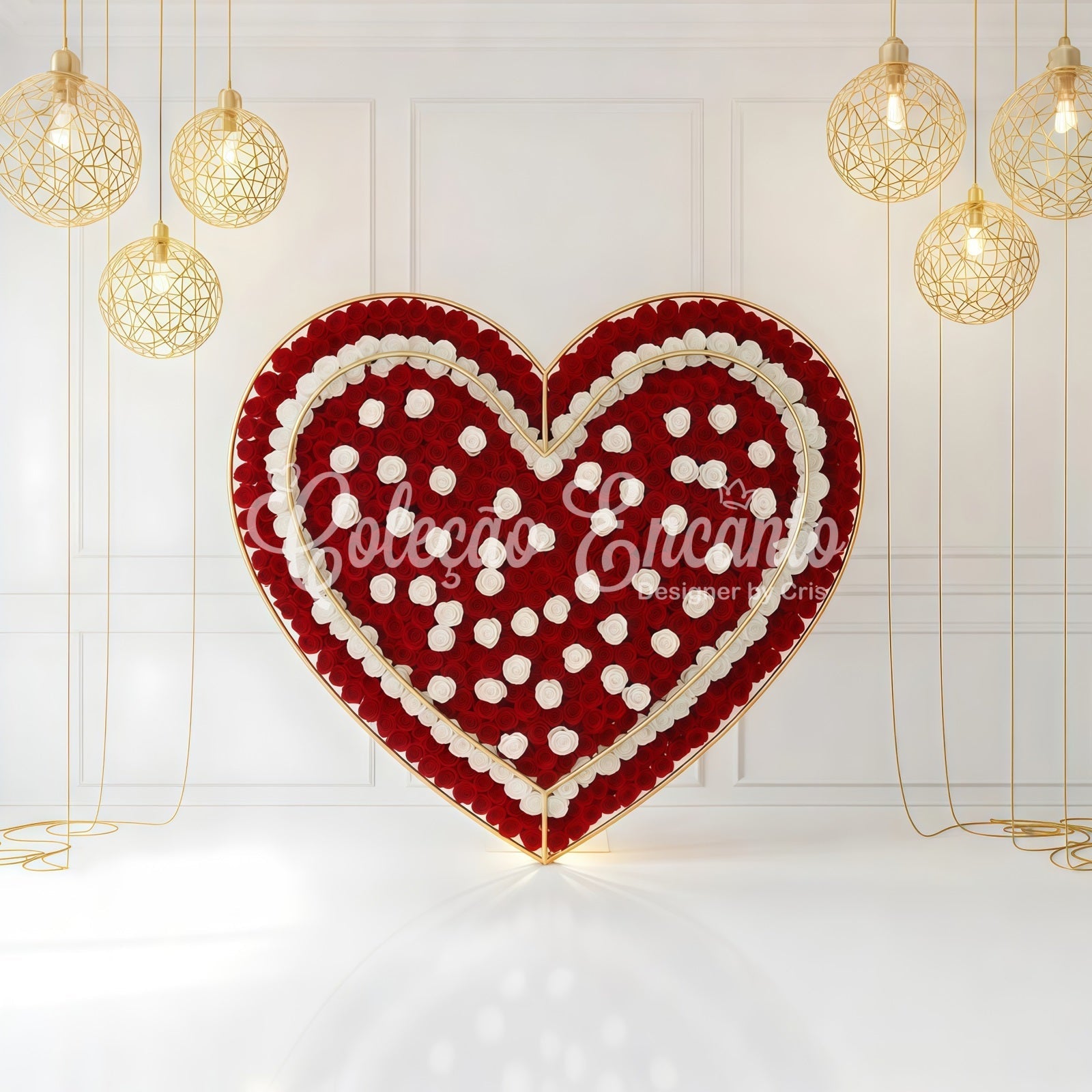 Valentine's Day Backdrop Ideas Red Rose Heart Lights Simple Valentine Backdrop UK By Magali