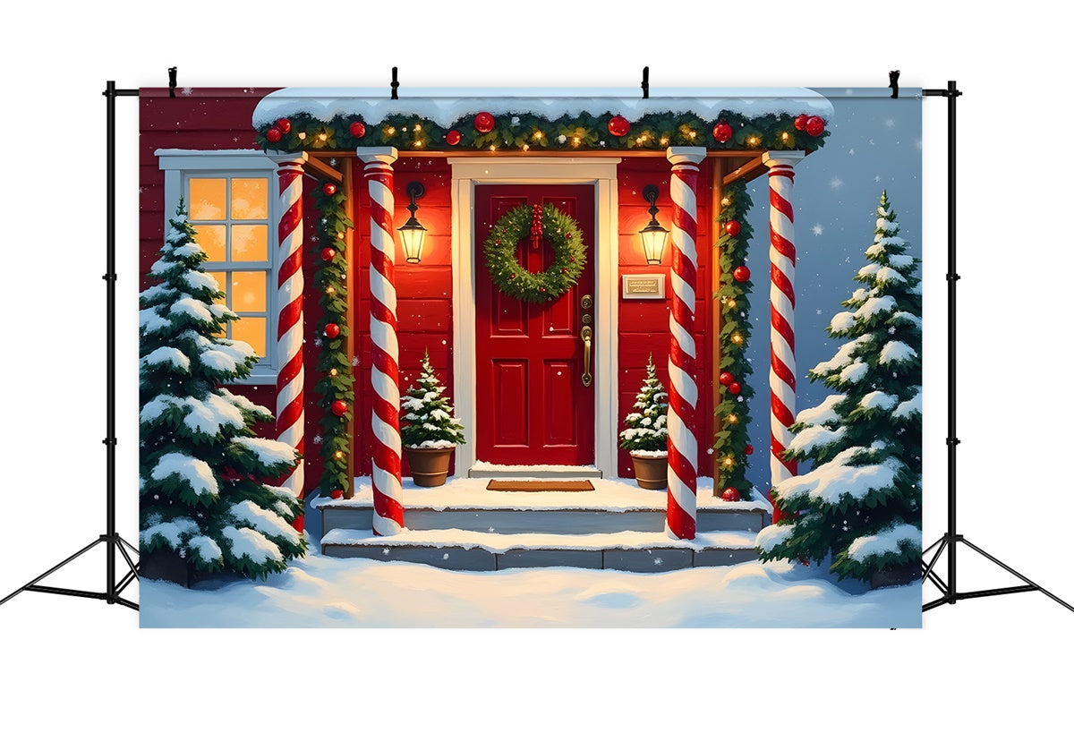 Christmas Photo Backdrops Festive Porch Decor Backdrop UK By Magali