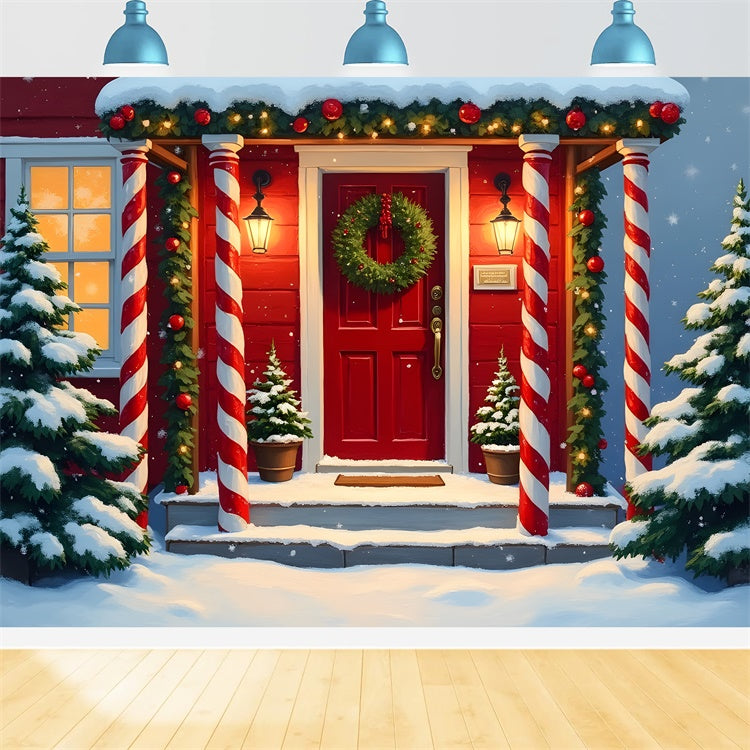 Christmas Photo Backdrops Festive Porch Decor Backdrop UK By Magali