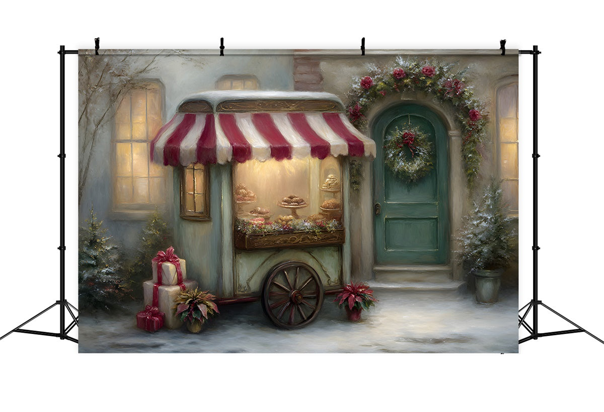Xmas Backdrops Wagon Bakery Window Backdrop UK By Magali