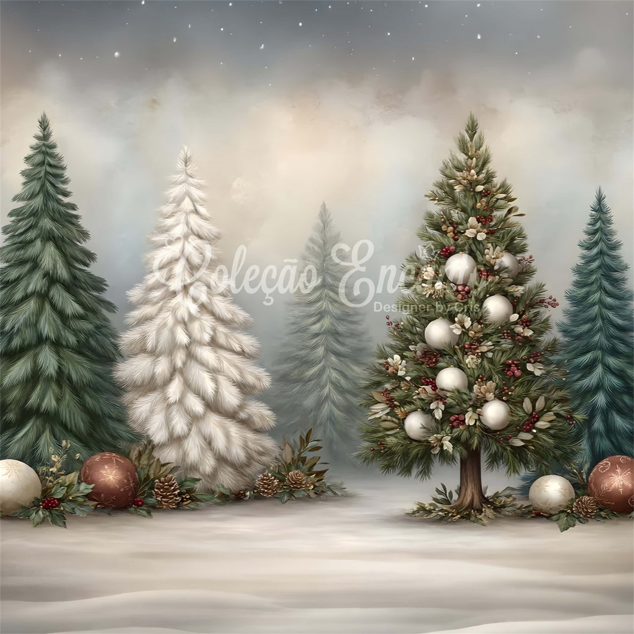 Christmas Tree Backdrop Christmas Pine Tree Ornament Backdrop UK By Magali