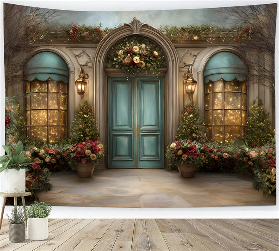 Christmas Backdrops For Photos Arched Doorway Floral Backdrop UK By Magali