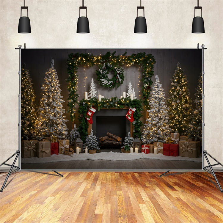 Christmas Fireplace Backdrop Fireplace Present Display Backdrop UK By Magali