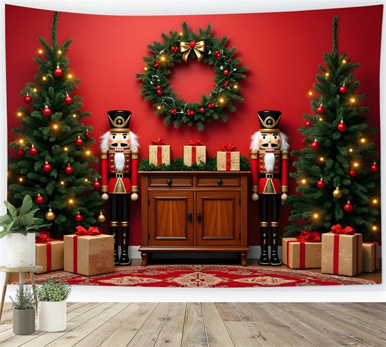 Xmas Backdrop Nutcracker Garland Display Backdrop UK By Magali