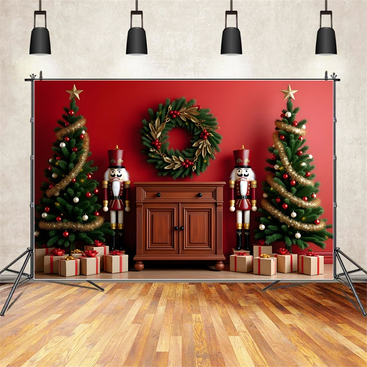 Xmas Backdrops Twin Tree Nutcracker Celebration Backdrop UK By Magali