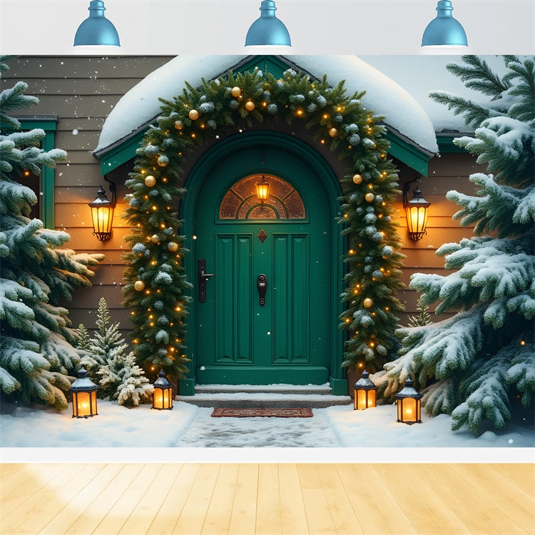 Christmas Backdrops Green Door Holiday Backdrop UK By Magali