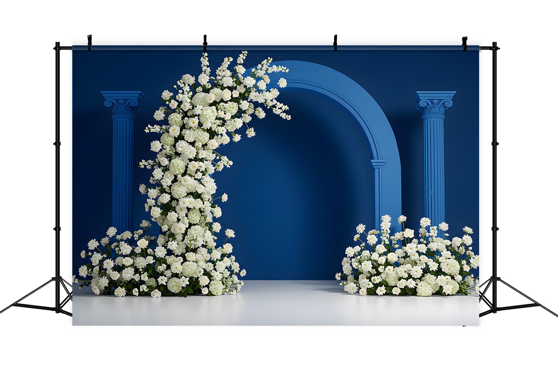 Backdrop Mothers Day White Floral Blue Arch Mothers Day Photo Booth Backdrops UK By Magali