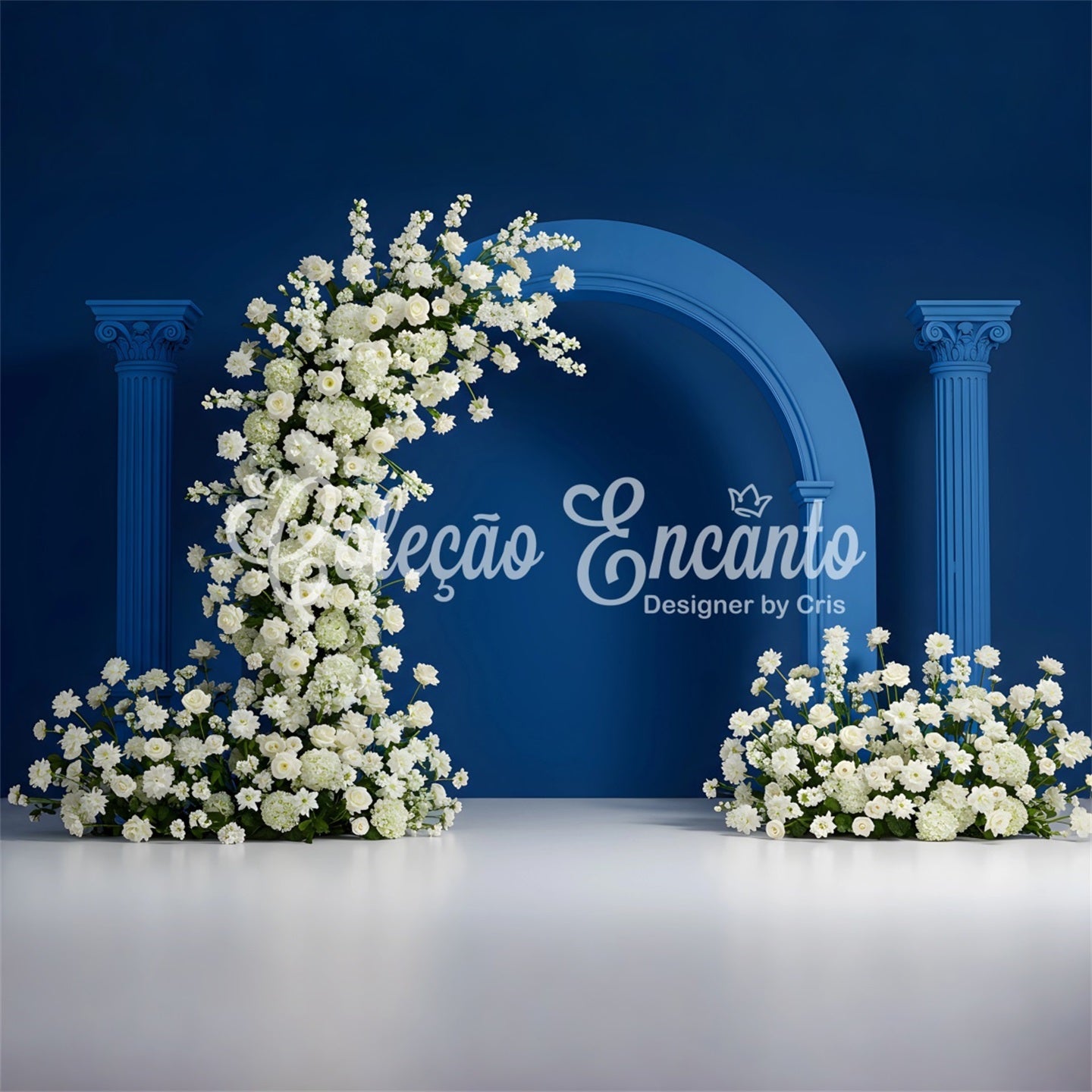 Backdrop Mothers Day White Floral Blue Arch Mothers Day Photo Booth Backdrops UK By Magali