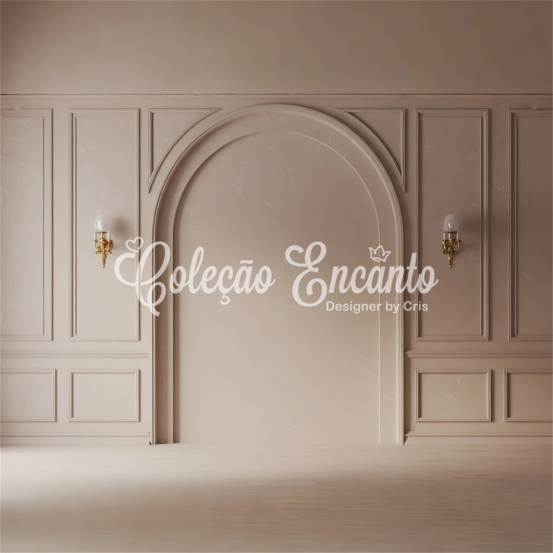 Mothers Day Picture Backdrop Vintage Wall Beige Archway Mother's Day Photo Backdrops UK By Magali