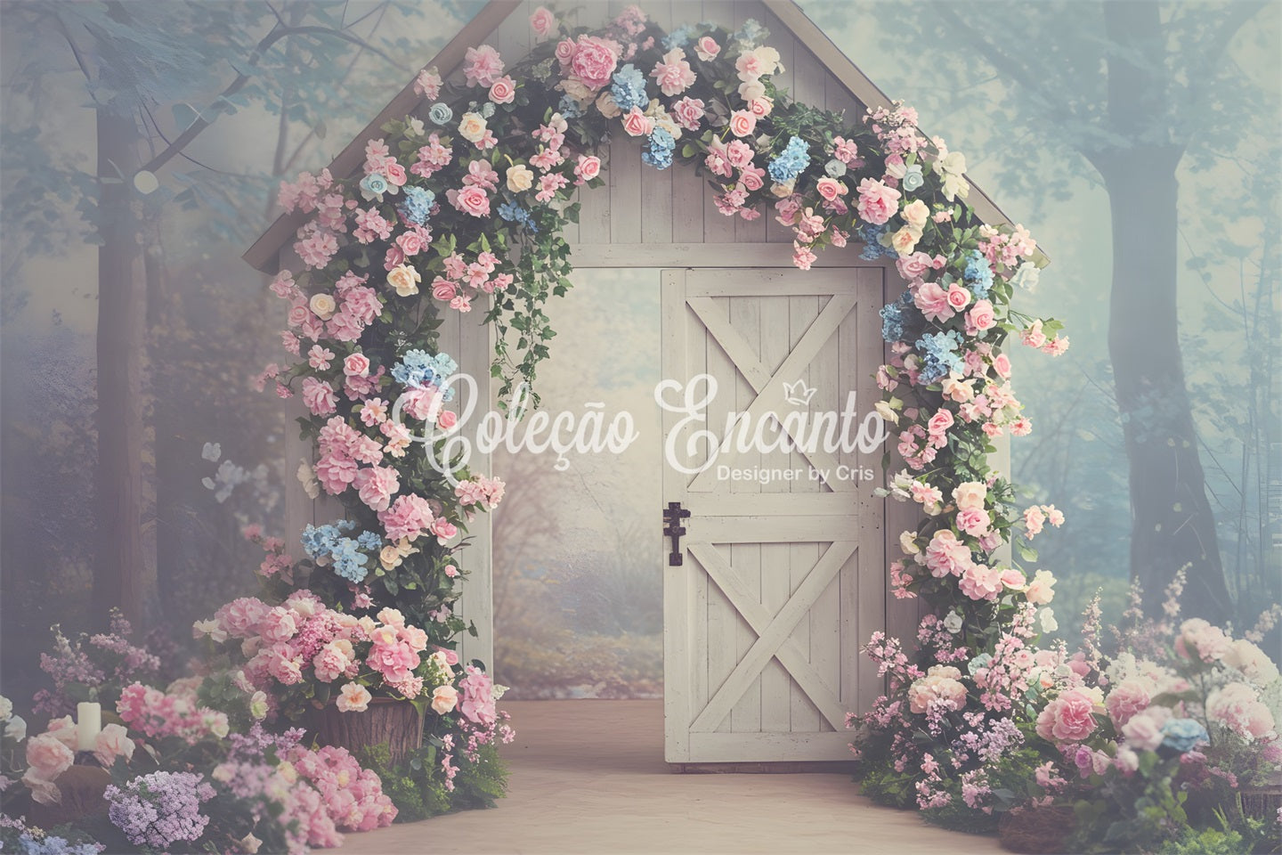 Mother's Day Photography Backdrops Enchanted Floral Cottage Mothers Day Backdrop UK By Magali