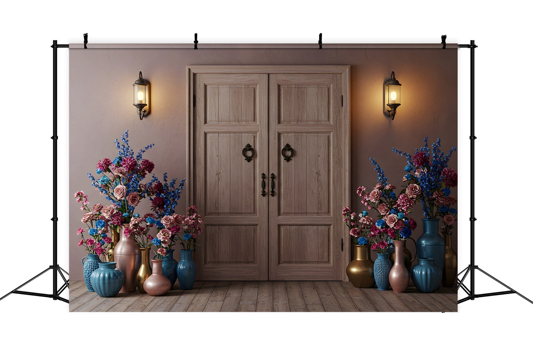 Happy Mothers Day Photo Backdrop Vase Floral Doorway Mother's Day Backdrop Design UK By Magali