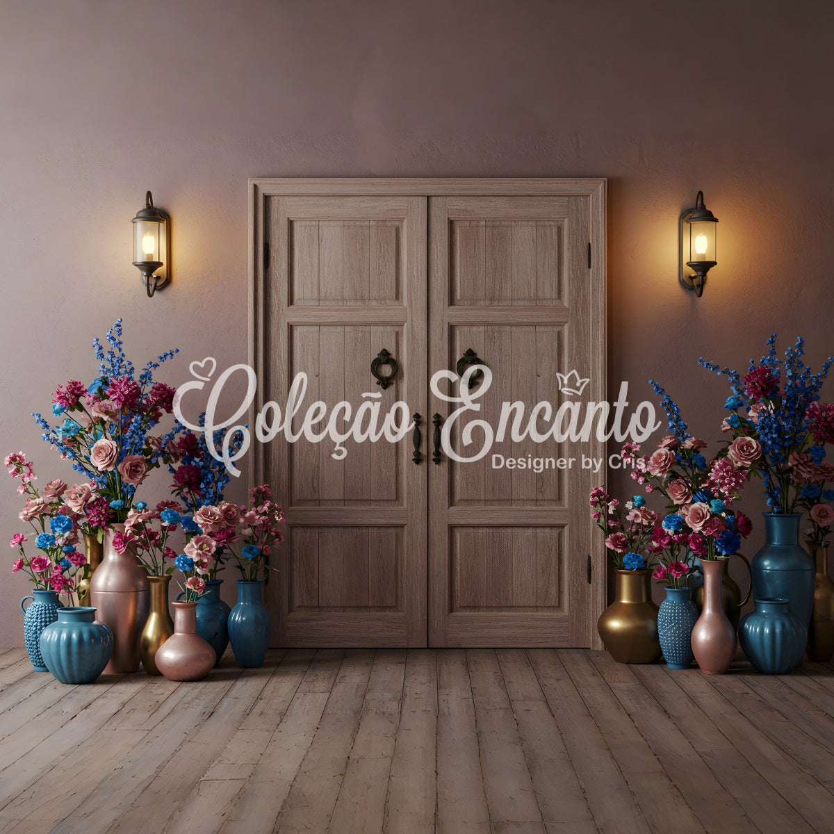 Happy Mothers Day Photo Backdrop Vase Floral Doorway Mother's Day Backdrop Design UK By Magali