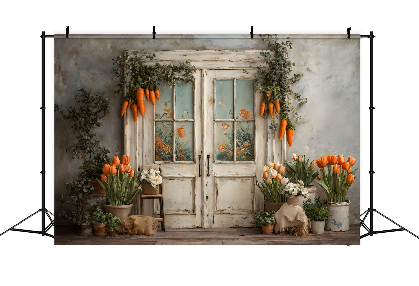 Carrot Backdrop Dppr Garland Tulip Daisy Easter Backdrops Ideas UK By Magali