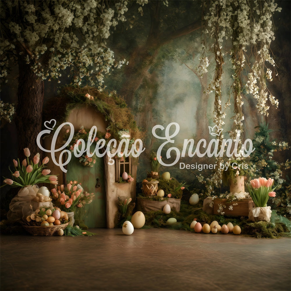 Easter Bunny Burrow Backdrop Hobbit Door Egg Baskets Outdoor Easter Backdrop Ideas UK By Magali