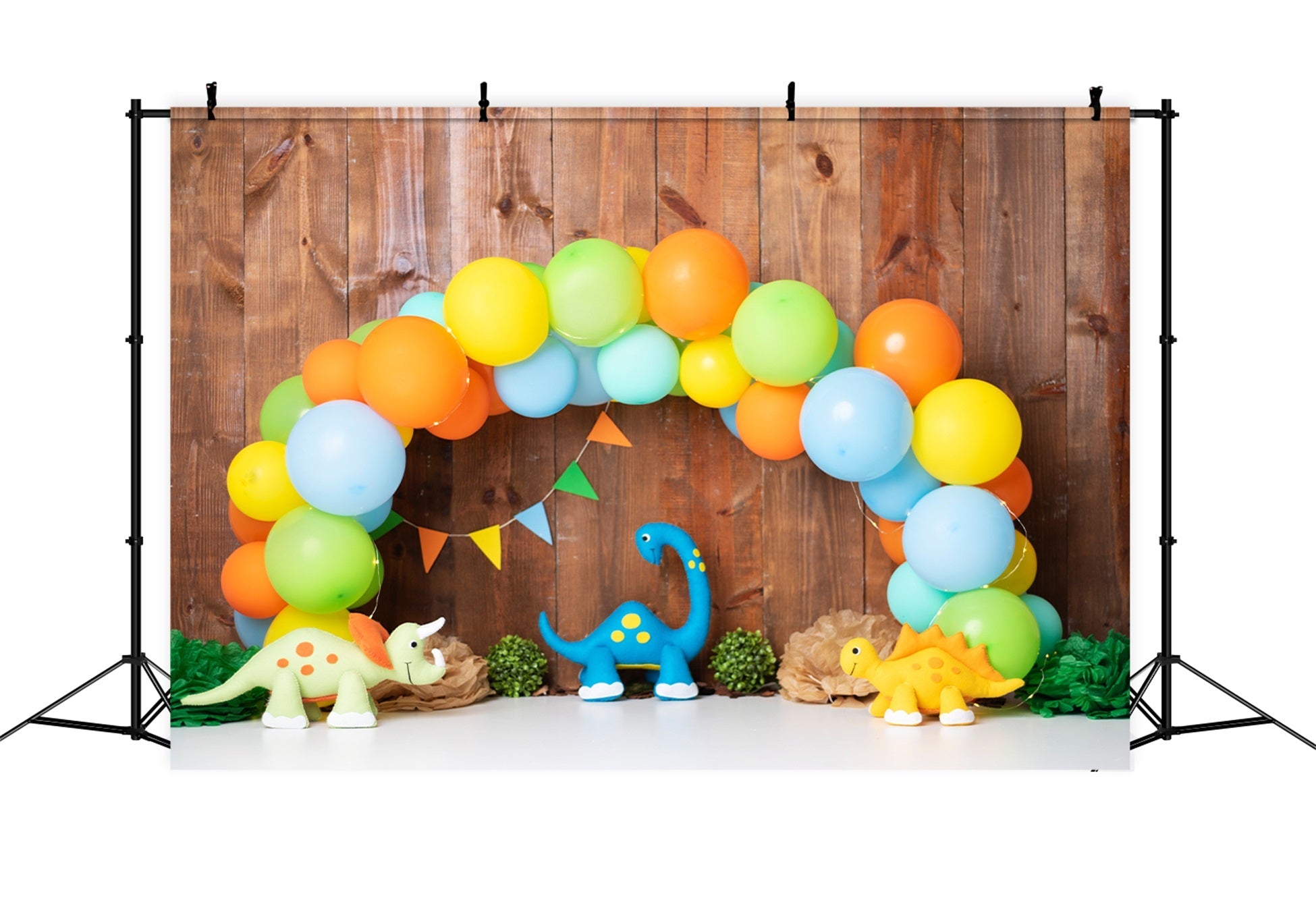 Newborn Photo Backdrops Colorful Balloon Dinosaur Party Arch Children Backdrop UK By Magali