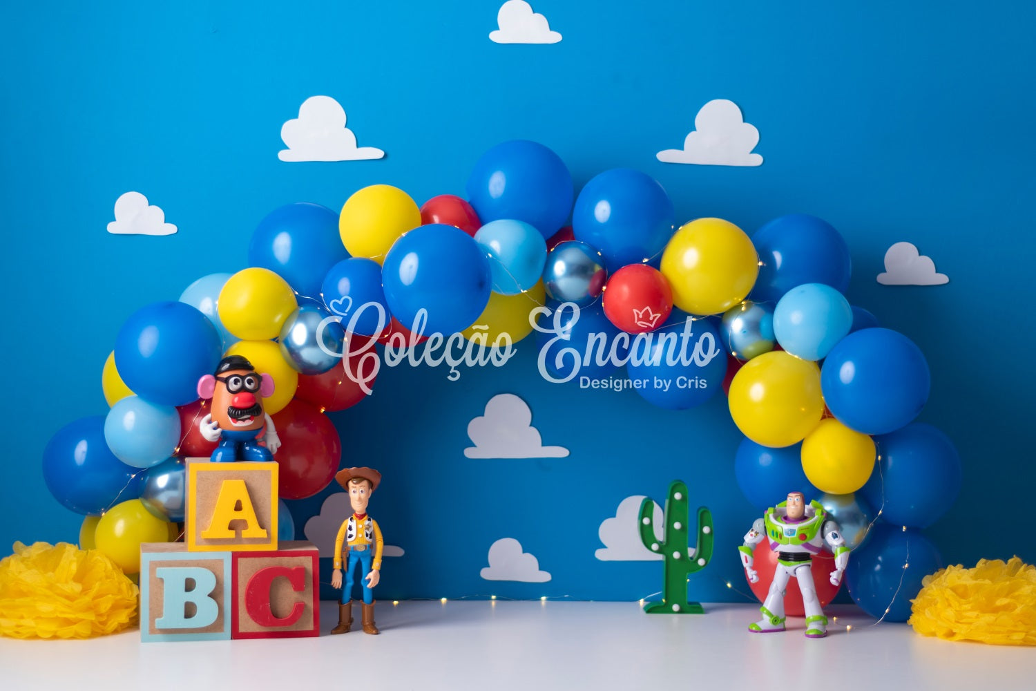 Backdrop For Newborn Photography Blue Balloon Toy Cowboy Space Kids Photo Backdrop UK By Magali