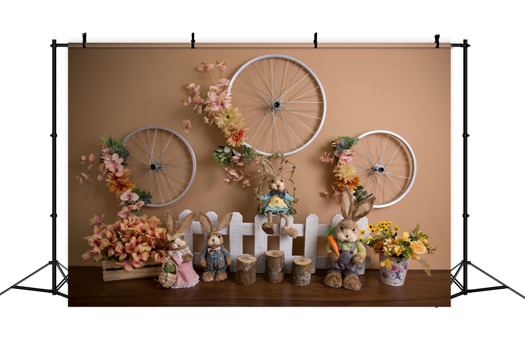 Newborn Photography Backdrop Vintage Bicycle Wheel Bunny Easter Backdrop Ideas UK By Magali