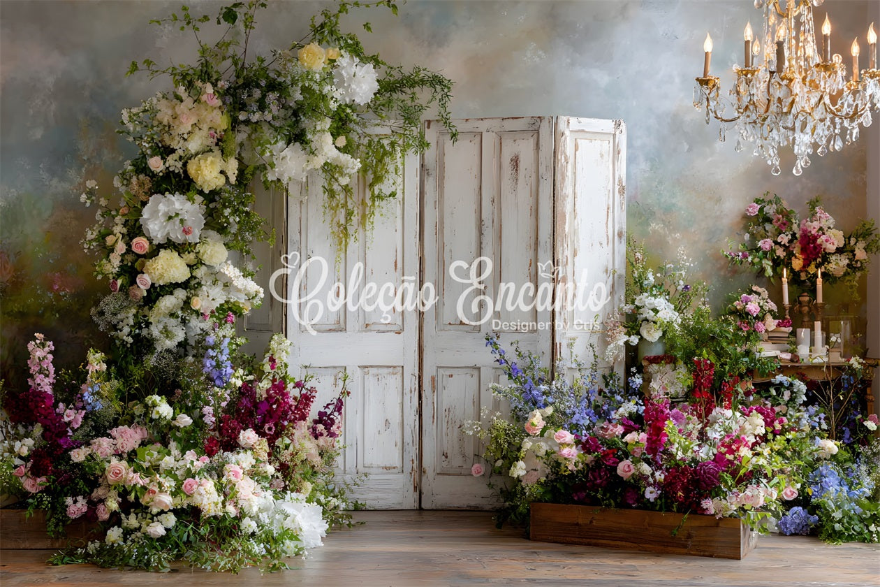 Mothers Day Backdrop Vintage Floral Doors Chandeliers Happy Mothers Day Backdrop UK By Magali