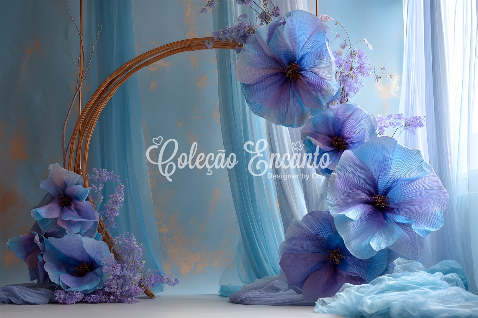Mothers Day Photo Backdrops Purple Floral Arch Butterfly Happy Mothers Day Backdrops UK By Magali