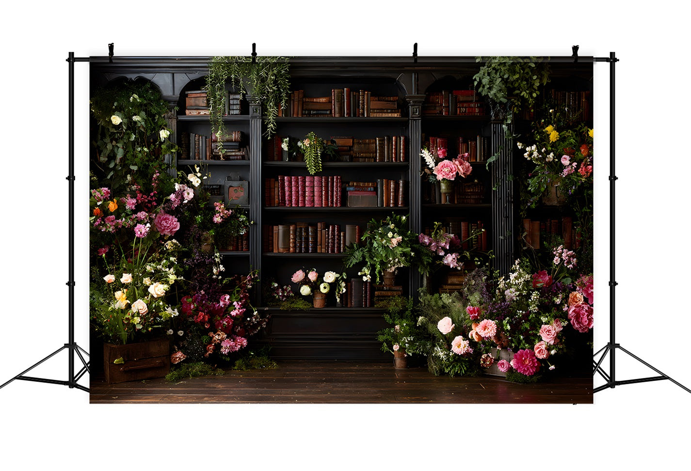 Mother's Day Picture Backdrop Library Blooms Vintage Charm Mothers Day Photo Booth Backdrop UK By Magali