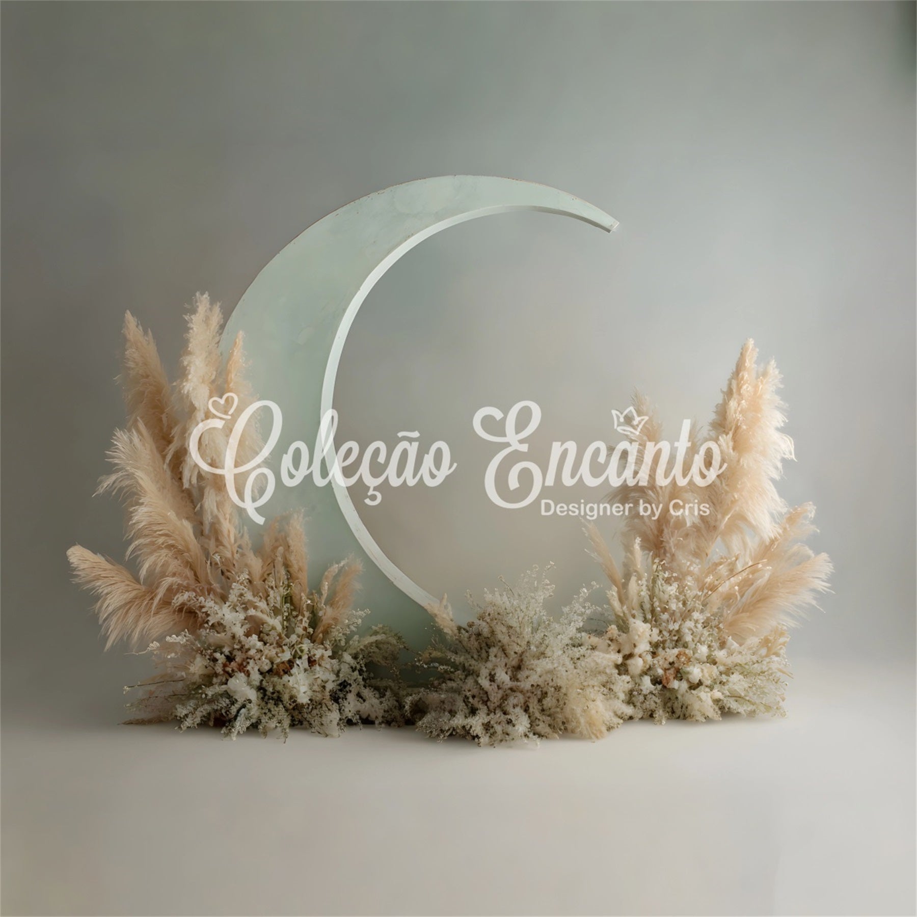 Happy Mothers Day Backdrops Elegant Pampas Moon Arch Mother's Day Photoshoot Backdrop UK By Magali