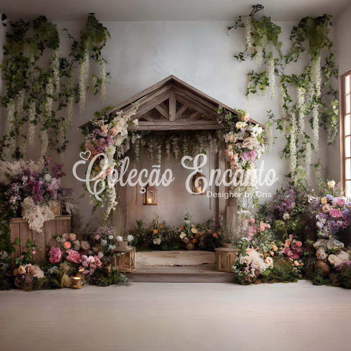 Backdrop Design For Mother's Day Rustic Wooden Pavilion Flowers Easy Mother's Day Backdrop UK By Magali