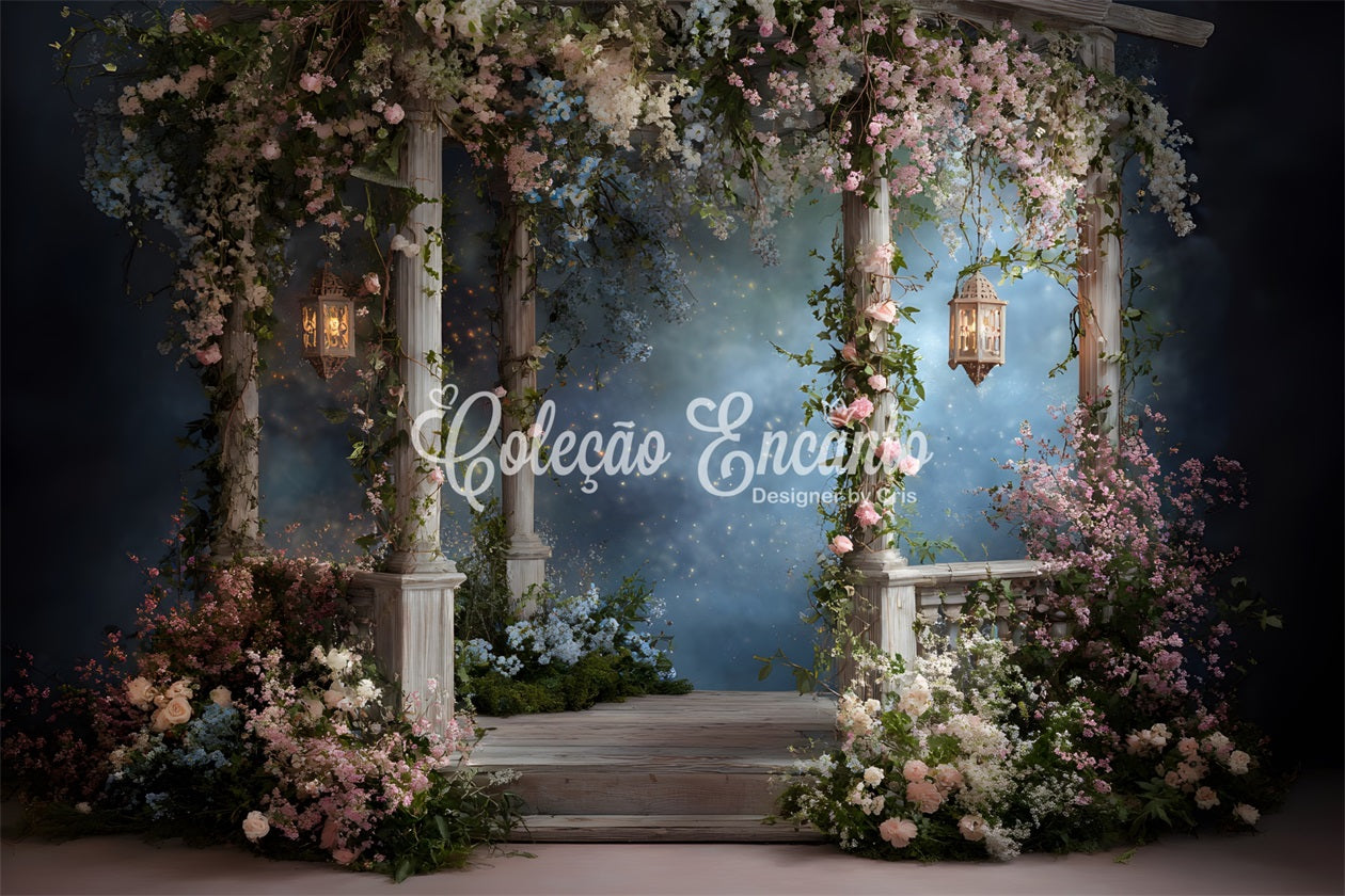 Simple Mother's Day Backdrop Whimsical Lantern Floral Archway Mothers Day Picture Backdrop UK By Magali