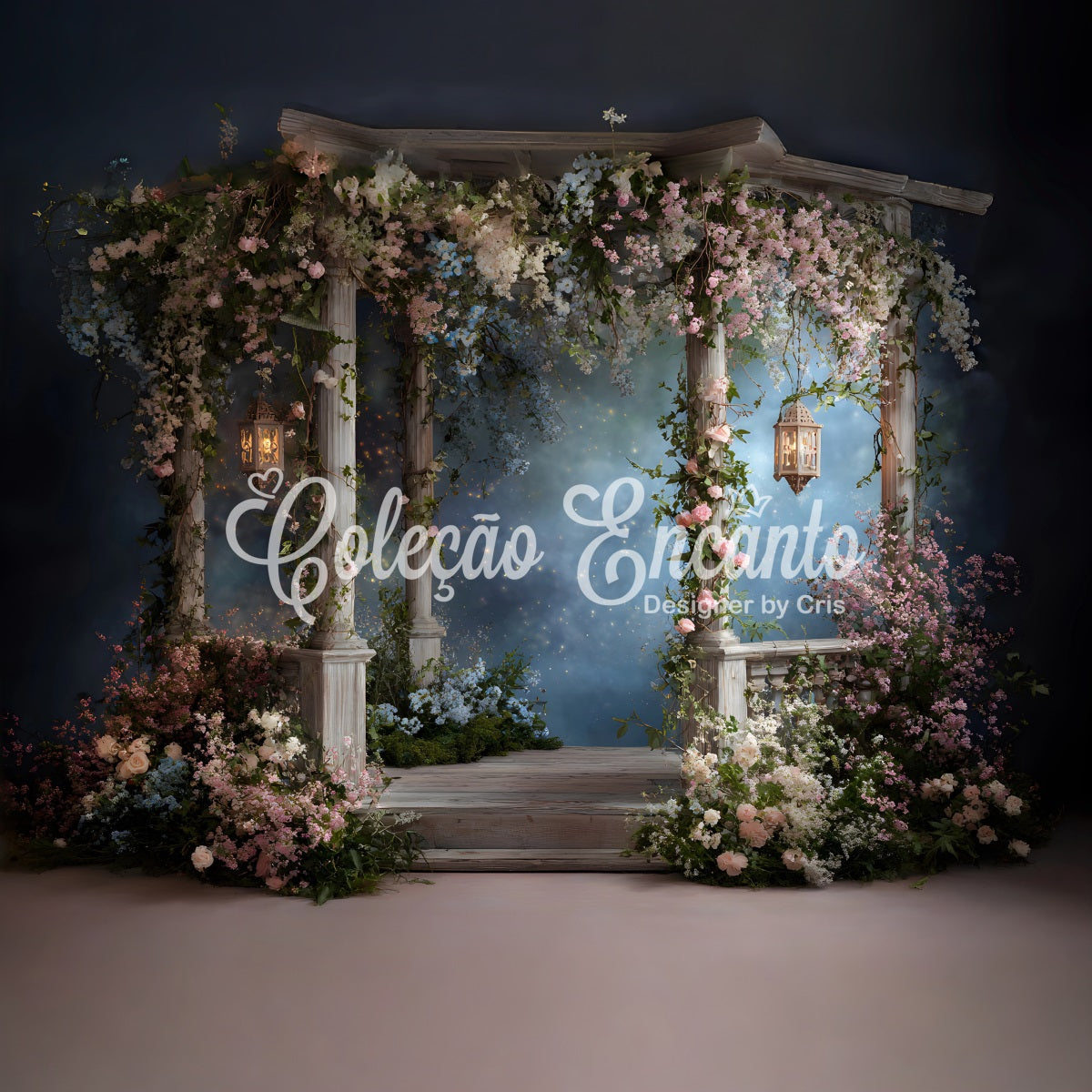 Simple Mother's Day Backdrop Whimsical Lantern Floral Archway Mothers Day Picture Backdrop UK By Magali